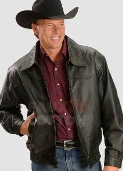 Wrestler John Layfield Shirt Collar Style Leather Jacket