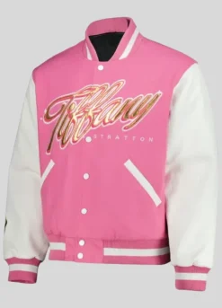WWE 2025 Tiffany Stratton Pink Varsity Jacket