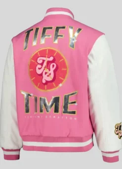 WWE 2025 Tiffany Stratton Pink Varsity Jacket
