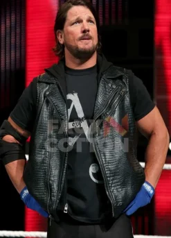 WWE Wrestler AJ Styles Leather Vest