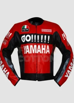 Yamaha Red and Black Leather Jacket